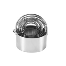 5 Pcs Biscuit Cutter with Handle - Stainless Steel Round Circle Donut Cutter Cookie Cutter Baking Molds 5 Sizes