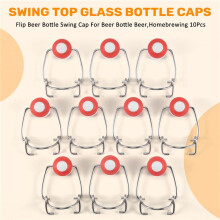 Swing Top Glass Bottle Caps Flip Beer Bottle Swing Cap for Grolsch Style Beer Bottle Beer,Soda Bottles,Homebrewing 10Pcs