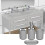 4 Pcs Plastic Bathroom Accessory Set,Bath Toilet Brush Accessories Set with Toothbrush Holder,Toothbrush Cup(Grey) 1