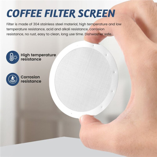 3 Pack Metal Reusable Coffee Filter Mesh for  Coffee Maker Espresso Maker, Silver 1