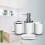 4 Pcs Plastic Bathroom Accessory Set,Bath Toilet Brush Accessories Set with Toothbrush Holder,Toothbrush Cup(White) 9