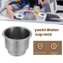 Stainless Steel Cup Drink Holder Brushed with Drain Marine Boat Rv