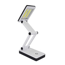 Super Bright COB LED Bärbar Skrivbordslampa Vikbar Press Sensitive Control Batteri och USB-Driven (Inget Batteri)