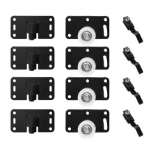 4Pcs/Set Iron Wardrobe Door Wheel Cabinet Wheel Cabinet Sliding Door Roller Set Drawer Door Pulley 3.3X1.8X0.1inch
