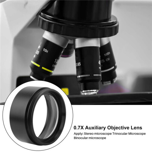 WD120 0.7X Trinocular Stereo Microscope Auxiliary Objective Lens Barlow Lens 48mm Thread 1