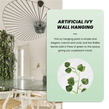 2Pcs Artificial Ivy Garland Fake Hanging Vine Plants Faux Foliage Garland for Party Wedding Garden Kitchen Home Office Hanging Basket Decoration
