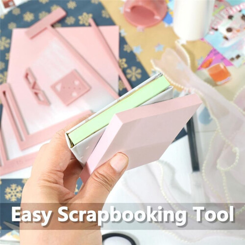 6Pcs Bookbinding Easy Scrapbooking Tool for , Great Stencils and Cutter Guide Kit Can Be Made Into Notebook 2