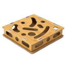 Interactive Cat Toy Puzzle Box Wooden Treat Maze for Toy Box Fun Interactive Cat Toy Hide and Seek Cat Agility Toys