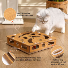 Interactive Cat Toy Puzzle Box Wooden Treat Maze for Toy Box Fun Interactive Cat Toy Hide and Seek Cat Agility Toys