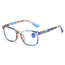 Blue Light Reading Glasses for Women 3.0 Strength, Stylish Square Frame, Flexible Spring Hinges for Screen Use