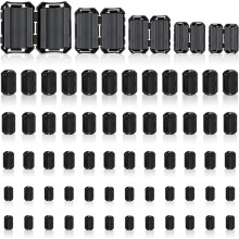 60Pcs Ferrite Chokes Ferrite Beads Snap RFI Noise Suppressor Cable Clip for 3.5mm 5mm 7mm 9mm 13mm Diameter Cable