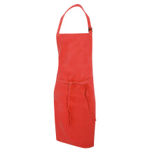 (One Size, Red) Dennys Multicoloured Bib Apron 28x36ins (Pack of 2)