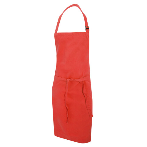 (One Size, Red) Dennys Multicoloured Bib Apron 28x36ins (Pack of 2)