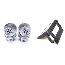 4Pcs Rc Car Metal Wheel Hub Wheels Rim & 1Pcs Plastic Black Car Roof Canopy Replacement Part Cover for Mn D90