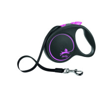 (S-5m, Black/Pink) Flexi Logo Dog Lead