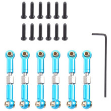 6 StüCke Einstellbare Metall GestäNge Zug Stange Vorne / Hinten Servo Link für A949 A959 A969 A979 K929 RC Auto Upgrade Ersatz, Blau