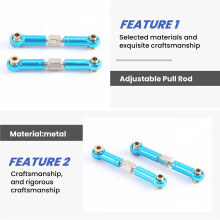 6Pcs Adjustable Metal Linkage Pull Rod Front /Rear Servo Link for A949 A959 A969 A979 K929 RC Car Upgrade Spare,