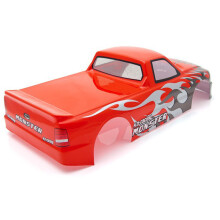 for 1/10 RC Car Venom T-10 PVC Painted Body Shell 1/10 RC Car Pick Truck Width 205Mm Wheelbase 255Mm,Red
