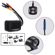 Motorfietscamera Dash Cam, 2 Inch IPS-Scherm 1080P + 720P Dual AHD Fiets Dashcam G-Sensor Parkeermodus Rijrecorder Zwart