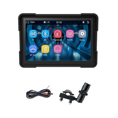 Motorcycle 5 Inch  Portable Screen GPS Navigation IP67 Waterproof Wireless Carplay Android Auto MP5 Player