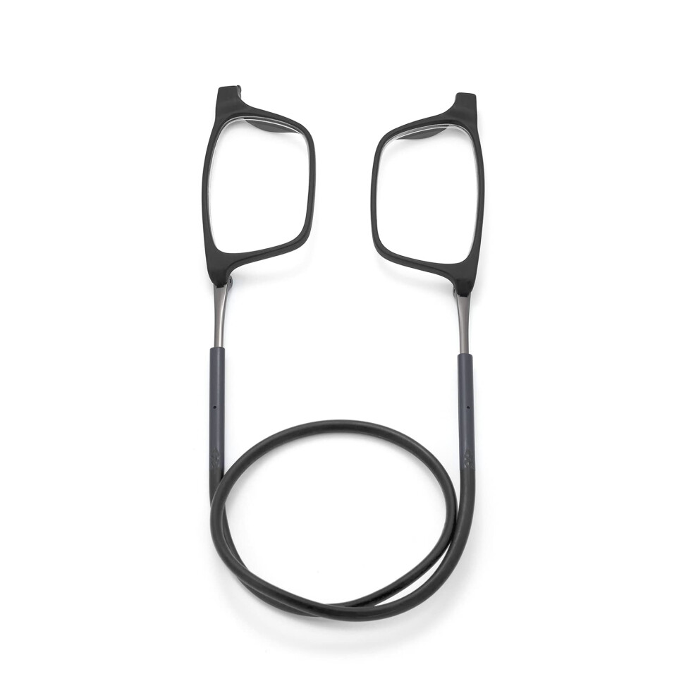 Black Magnetic Reading Glasses 3.0X With Clear Magnification, Adjustable Unisex Computer Eyewear