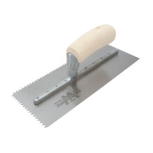 Marshalltown M701s Notched Trowel V 3/16in Wooden Handle 11 X 4.1/2in