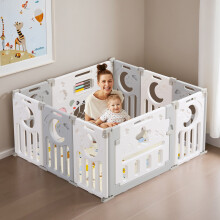 10 Panel Foldable Baby Playpen Safety Kids Play Yard Fence, Portable Toddler Activity Play Center