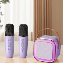Portable Karaoke Machine with Dual Wireless Microphones RGB Portable Music Player for Christmas Parties Family