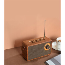 Altavoz Inalámbrico Portátil Retro, Potente Caja de Sonido Estéreo de Alta Calidad, Reproductor de MP3 Recargable con FM Vintage.