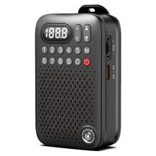Radio Portátil con Pantalla LED, Excelente Recepción, Radio FM 76.0-108 MHz, Altavoz , Grabadora HD, Compatible con Tarjeta TF y MP3.