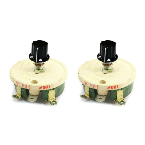 2X 100W 100 Ohm Ceramic Wirewound Potentiometer Rotary Resistor Rheostat