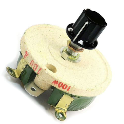 2X 100W 100 Ohm Ceramic Wirewound Potentiometer Rotary Resistor Rheostat 1
