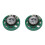 8x 0.25 W 32 Ohm Plastic Magnetic Speaker with 27 mm Diameter Green + Silver 3