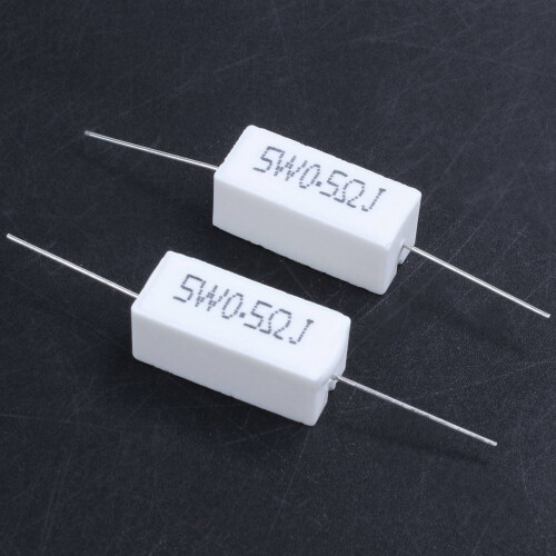 20 Pcs AXial Lead Ceramic Cement Resistor 0.5 Ohm 5W 2