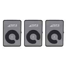 3X Mirror Clip USB Digital Mp3 Music Player Support 8GB TF Card Black