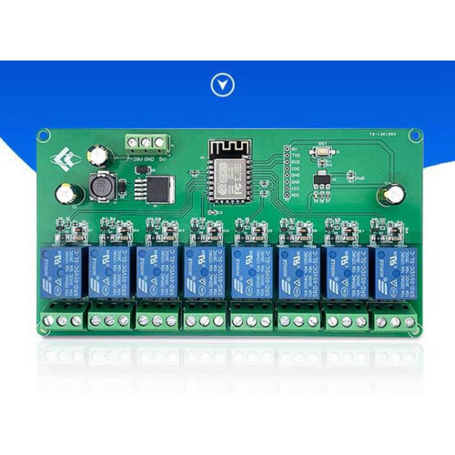 2X ESP8266 WIFI 8 Channel Relay Module ESP-12F Development Board Power Supply 5V/7-28V Wireless WIFI Module 2