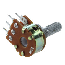 10 Pcs B50K 50K Ohm 6 Pins Split Shaft Rotary Linear Dual Taper Potentiometers