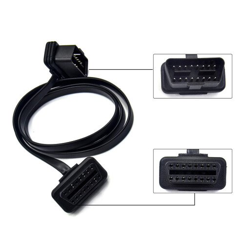 Low Profile OBDII Extension Cable Flexible Diagnostic Extender Cord Ad 2