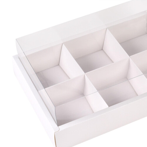 2Pcs Bakery Boxes Grid Boxes Square Food Containers for Cookies Party 2