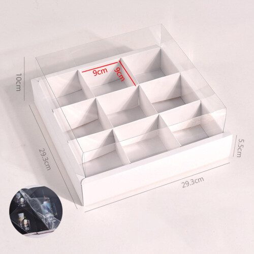 2Pcs Bakery Boxes Grid Boxes Square Food Containers for Cookies Party 1