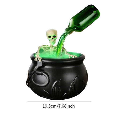 Halloween Witch Cauldron with Lights Floating Bottle Patio Horror Mist 1