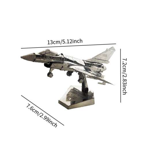 Fighter Model Building Blocks Set Gift Model Airplane Kit for Fans sil 1