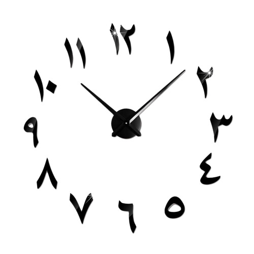 Wall Clock Frameless Mirror Number Sticker Modern Decorative for Livin 1