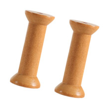 2x Wooden Spools Embroidery Wood Project, Cord 3.1inch Wire Weaving Bo