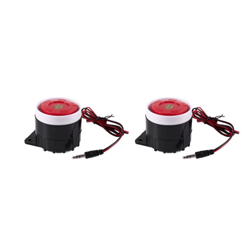 2X Continuous Sound Decibel Piezo Buzzer IC Alarm Speaker  12V 120Db Black+Red 1