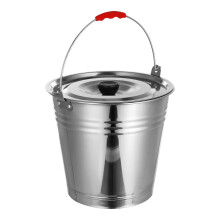 Ice Bucket Stainless Steel Bucket with Lid for Camping Barbecue Entert