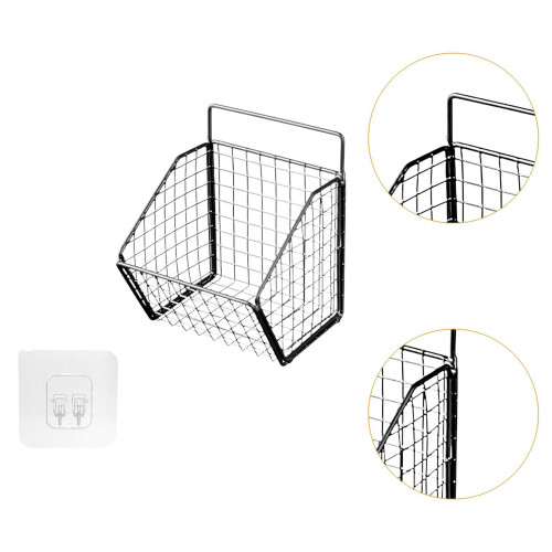 Grid Storage Baskets Wall Mount Metal Wire Basket for Kitchen Laundry 2