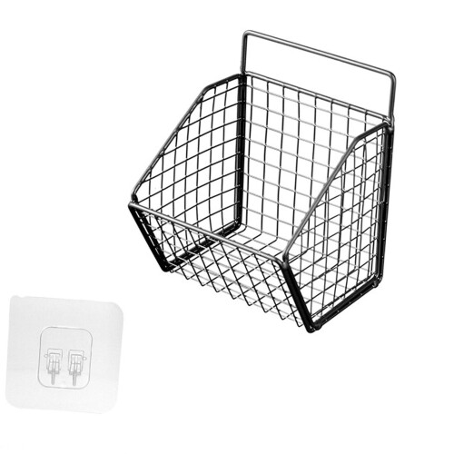 Grid Storage Baskets Wall Mount Metal Wire Basket for Kitchen Laundry