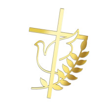 Cross Cake Topper Gold Religious Decor for Christening Baptism Celebra