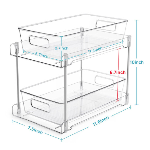 Undersink Kitchen Shelf Cabniet Storage Bins for Countertop Cabinet Ki 1